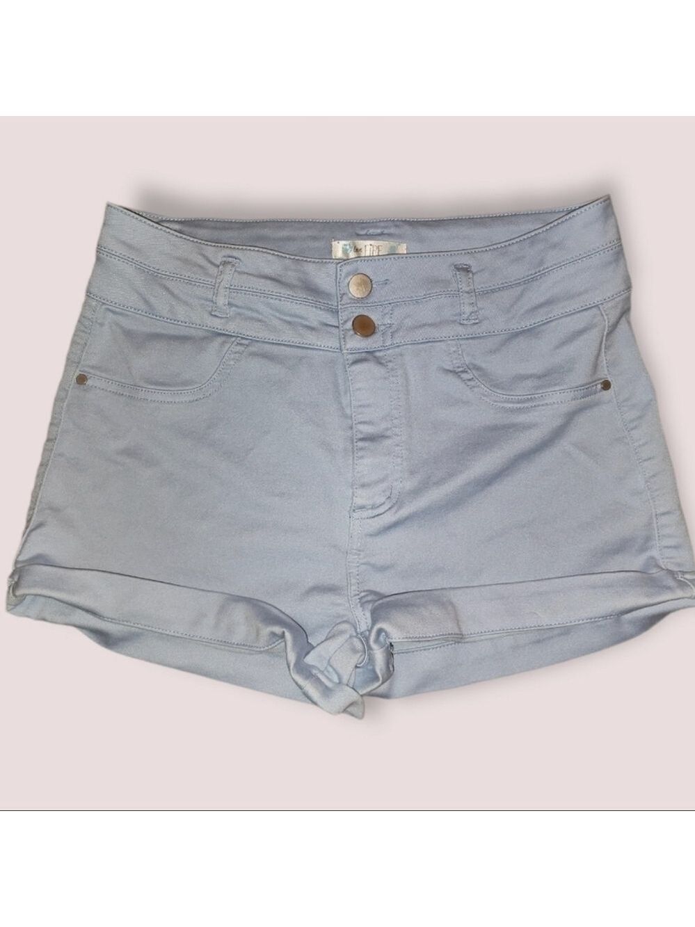 Y2K High Rise Double Button Shorts Size 8 | Baby Blue Coastal Y2K Vtg